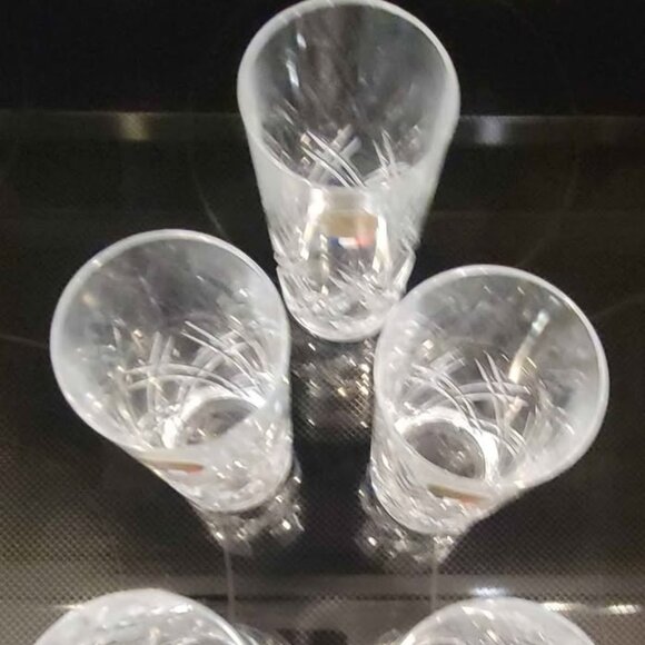 Vintage Cristal De France Bar Or Juice Glasses Set Of Five - Picture 4 of 7